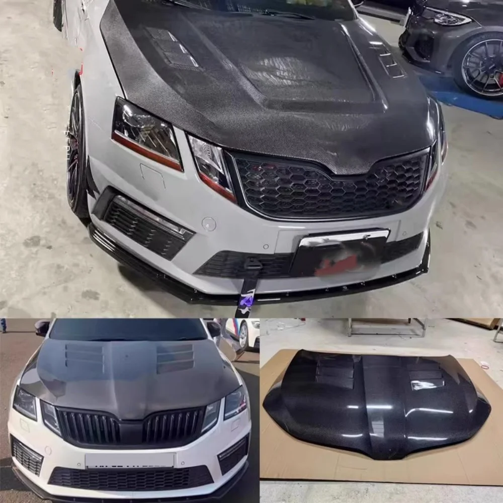 

Капот двигателя из углеродного волокна для Skoda Octavia 2018 2019 2020, модифицированная крышка двигателя, легкий вес