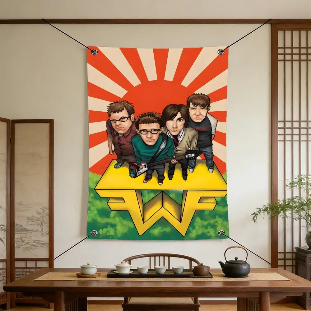 Music W-Weezer Flags Warm Home Flag 4 Grommets Wrinkle Free Indoor Outdoor