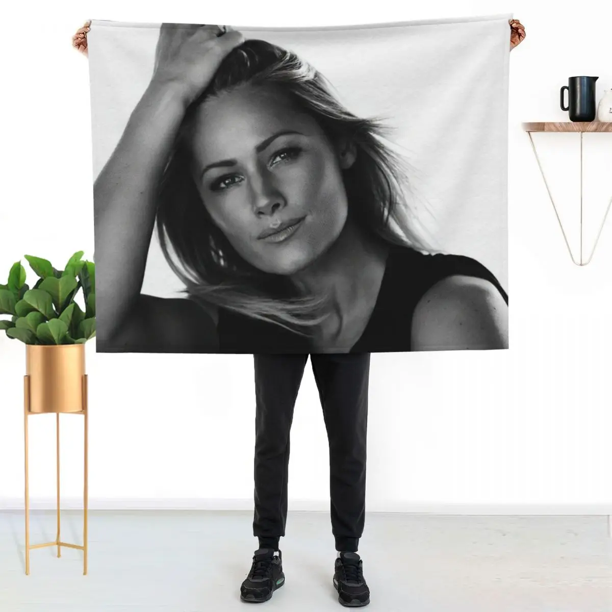 Helene Fischer Schwarz Weiss Throw Blanket Multi Purpose Soft Warm Blanket for Home Travel