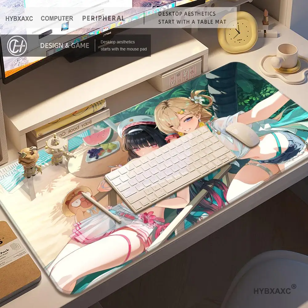 HYBXAXC Larger Yangyang Xuanling Gaming Wuthering Waves Mouse Pad HD Printing Office 40x90cm Mousepad Anime Girl Non-slip Mat