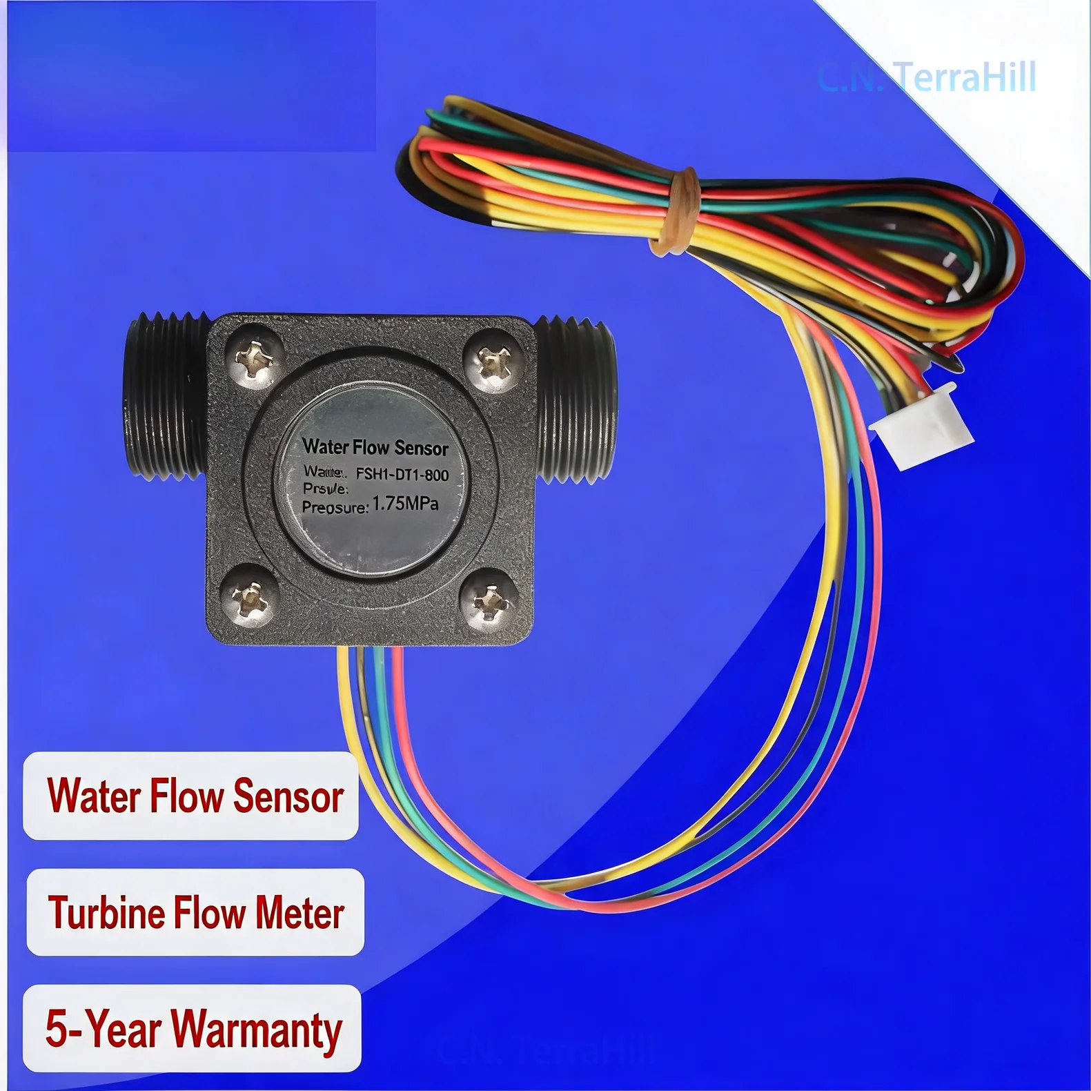 Water Flow Sensor High Precision Temperature Control Switch Flowmeter for Water Heater Industrial Use