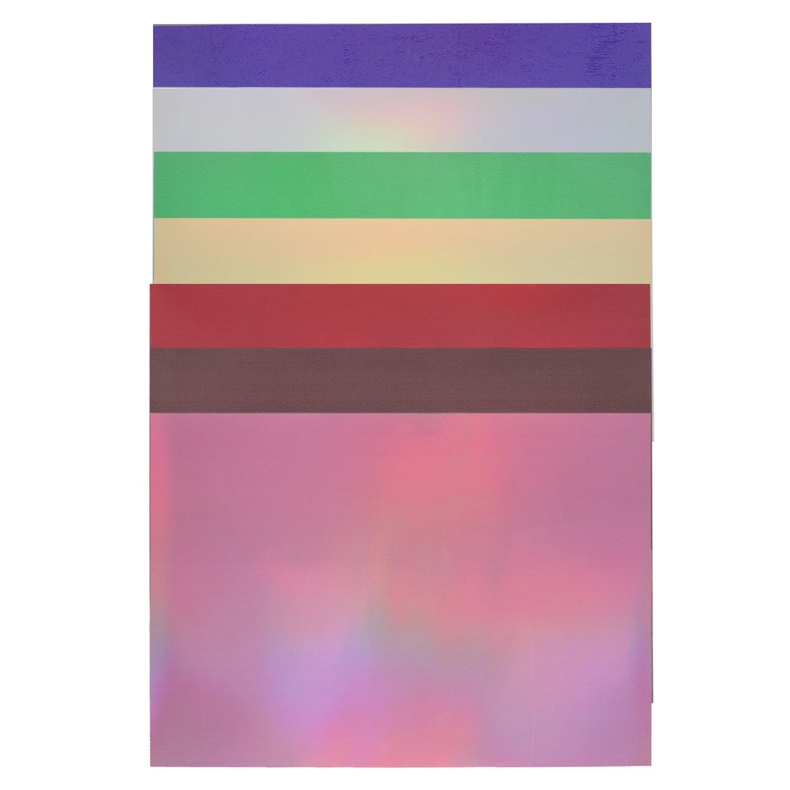 

7Pcs Holographic Adhesive Vinyl Sheets Reflective Transfer Film Glitter PVC Craft Compatible Designs Bright Patterns