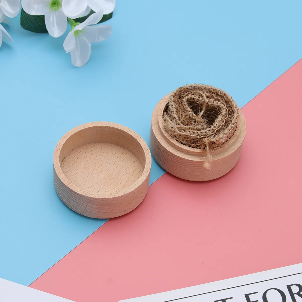 

Деревянная шкатулка для колец в винтажном деревенском стиле, круглая, из натурального дерева, для хранения обручальных колец, подарок на предложение руки и сердца