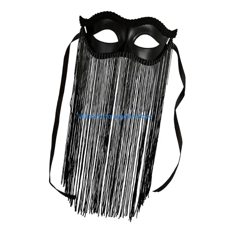 X4yc masquerades masker mardi gras masker masker kanten vossen katten gezichtsmasker met bloemen kwastjes fringe sluier half