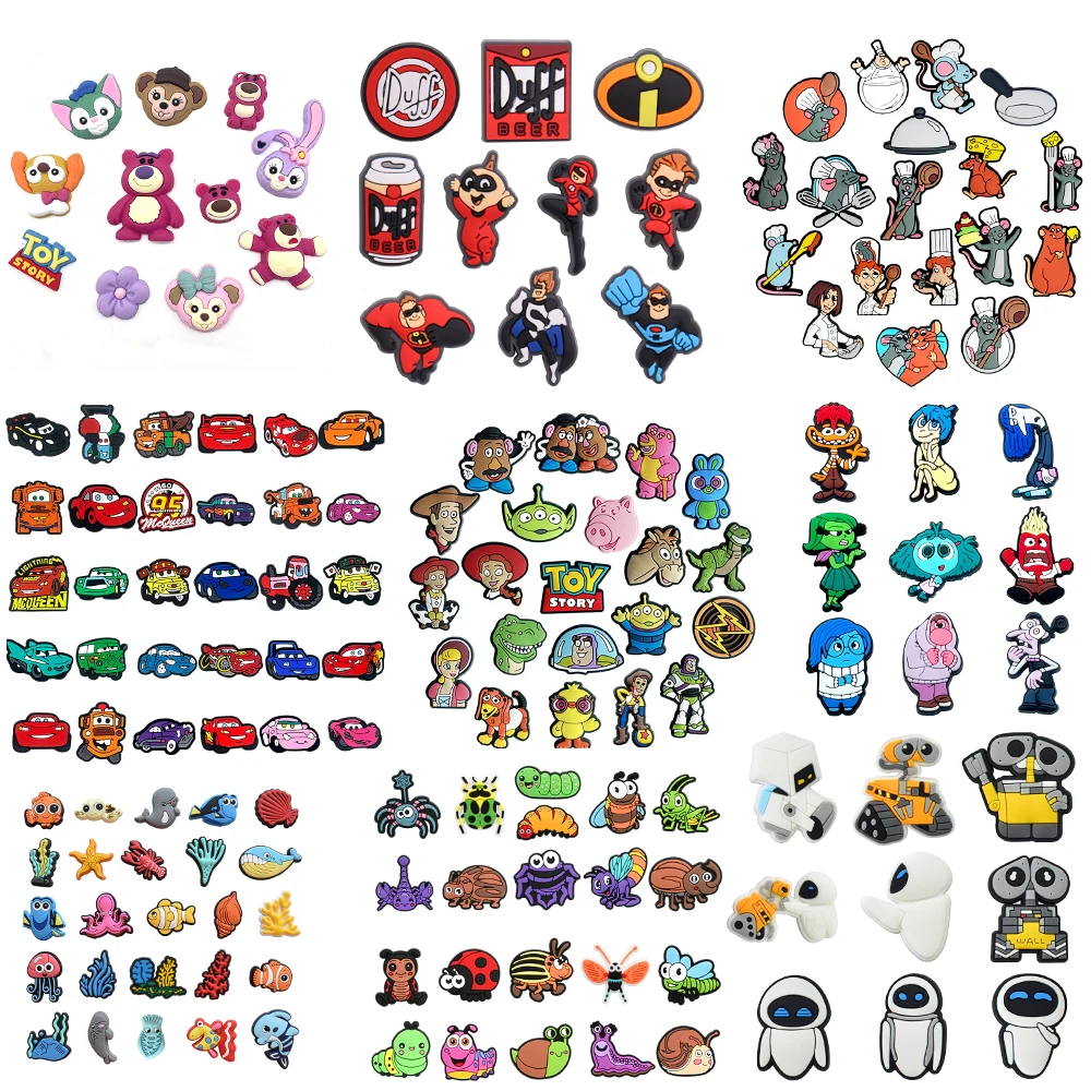 9-30 Piezas de Adornos para Zapatos de Disney Cars y Buscando a Nemo, Surtido al por Mayor, Hebillas Decorativas de PVC Desmontables, DIY, Impermeables, Regalo de Navidad