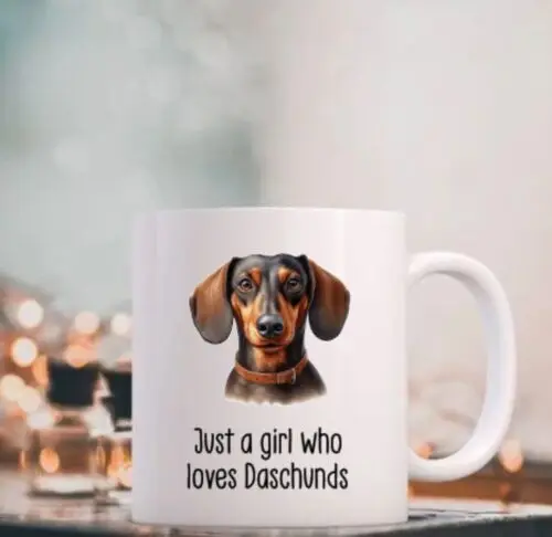 

Забавная кофейная чайная кружка Daschund с собакой, подарок