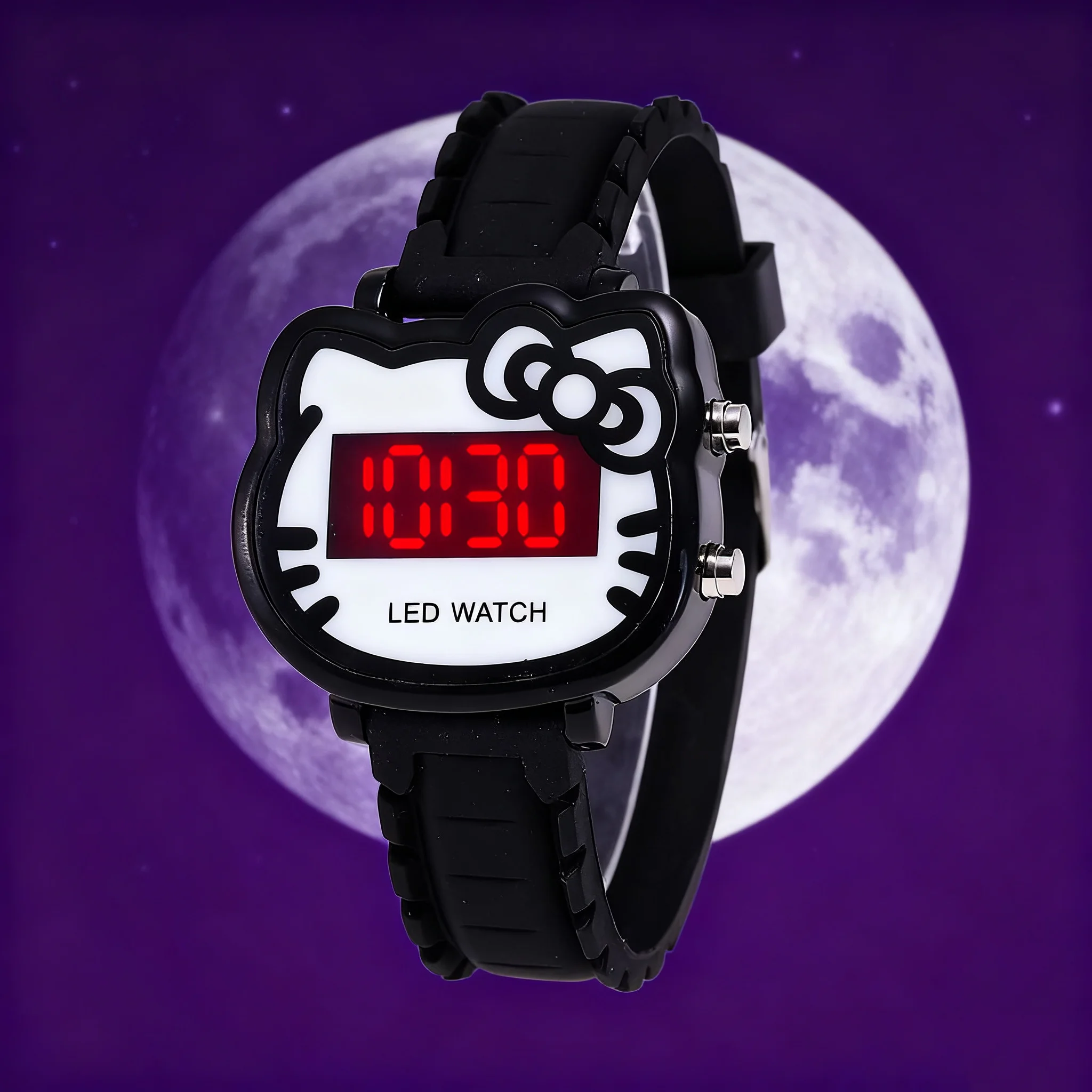 1 قطعة/المجموعة؛ حار بيع لطيف kt القط الصمام الساعات الإلكترونية سيليكون الساعات الإلكترونية للأطفال طالبة مشاهدة #2