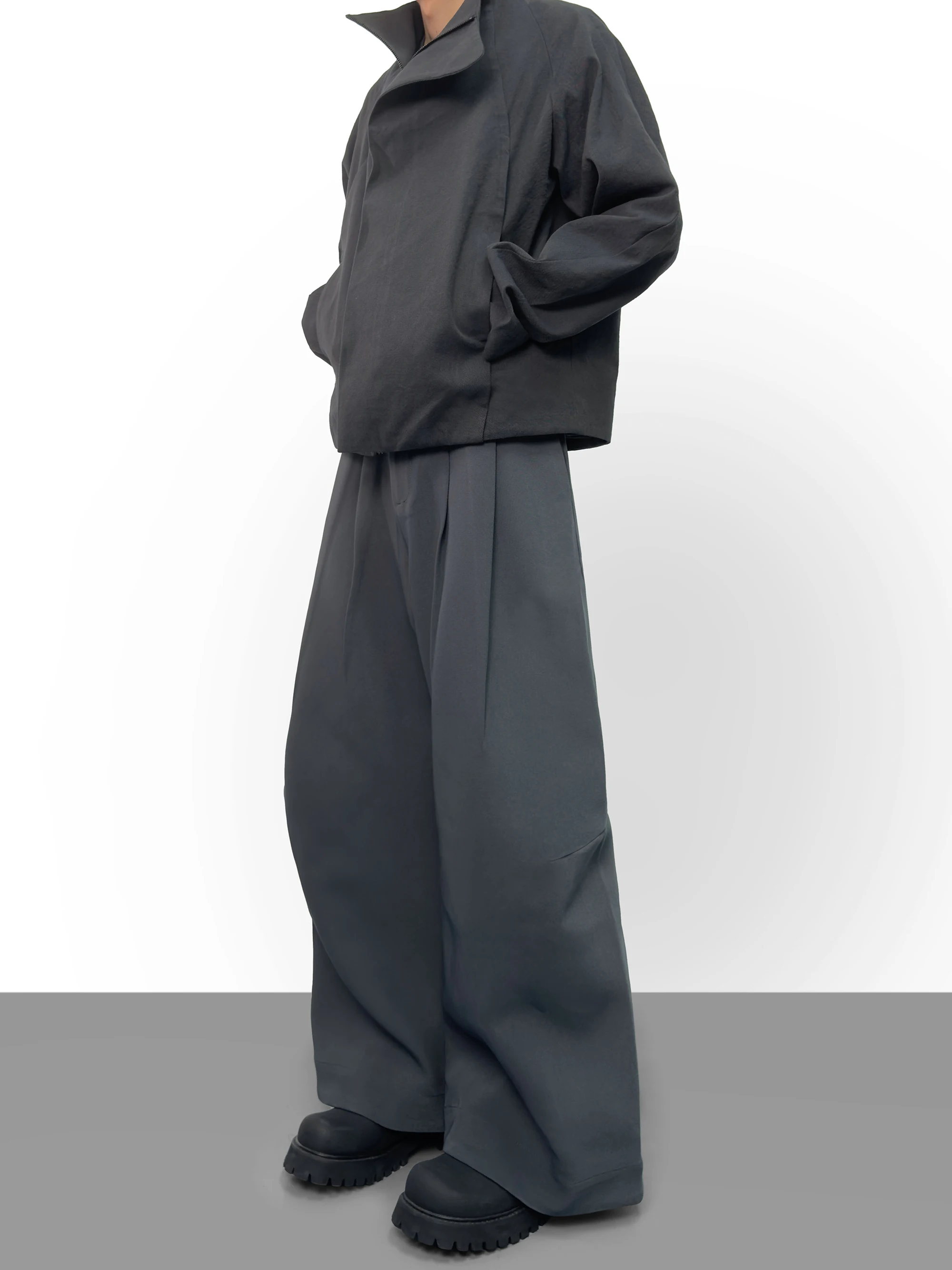 BAOVICTO 004 Youthful Wideleg Pants Pleated Loose Deconstructed
