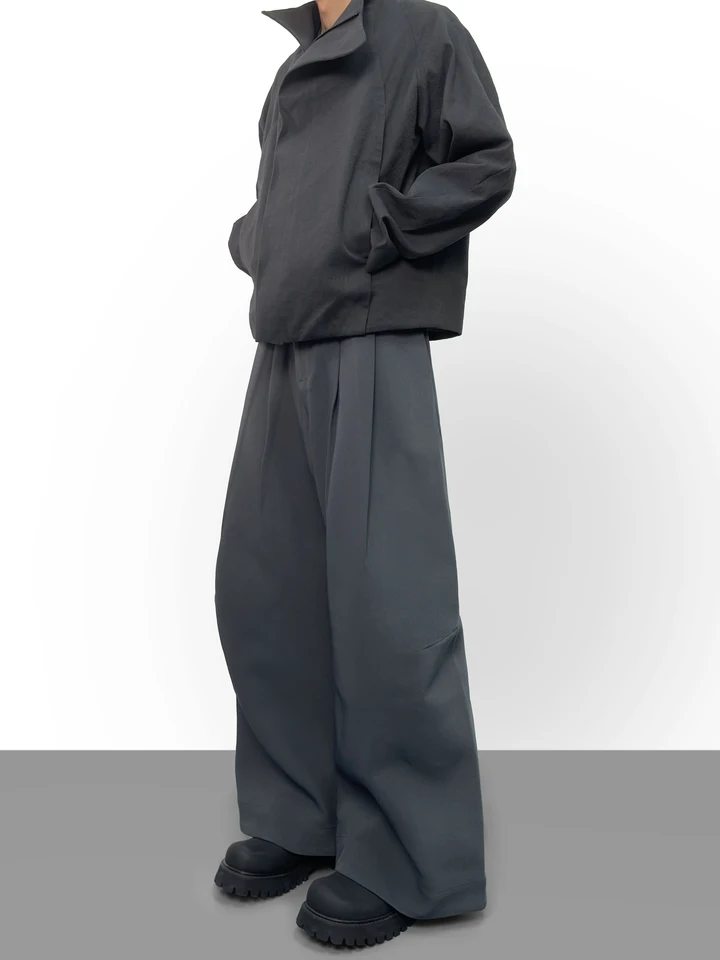 BAOVICTO 004 Youthful Wideleg Pants Pleated Loose Deconstructed