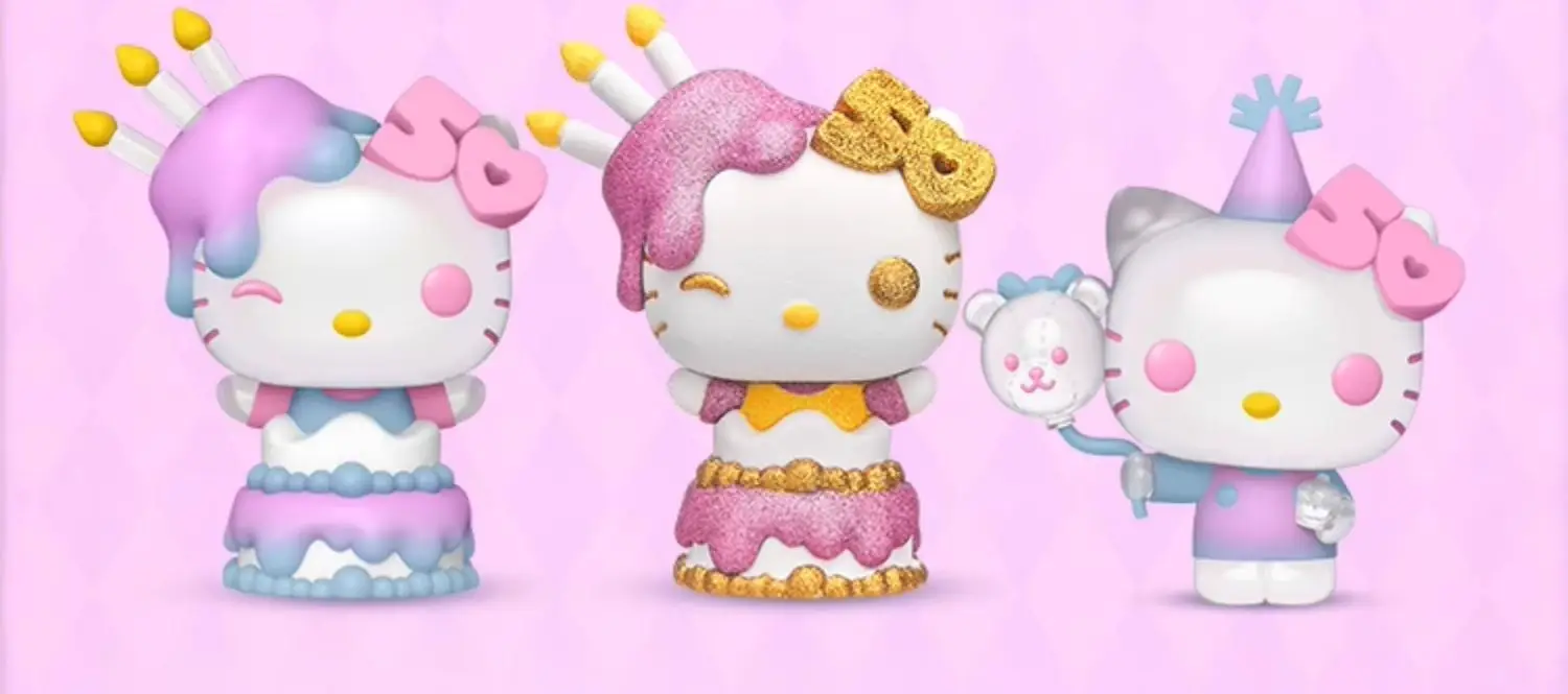 Originele Funko Pop Hello Kitty 50e Verjaardag Anime Figuur Sanrio Kitty Kat Actie Beeldje Grote Hoofd Pop Ornamenten Speelgoed Geschenken