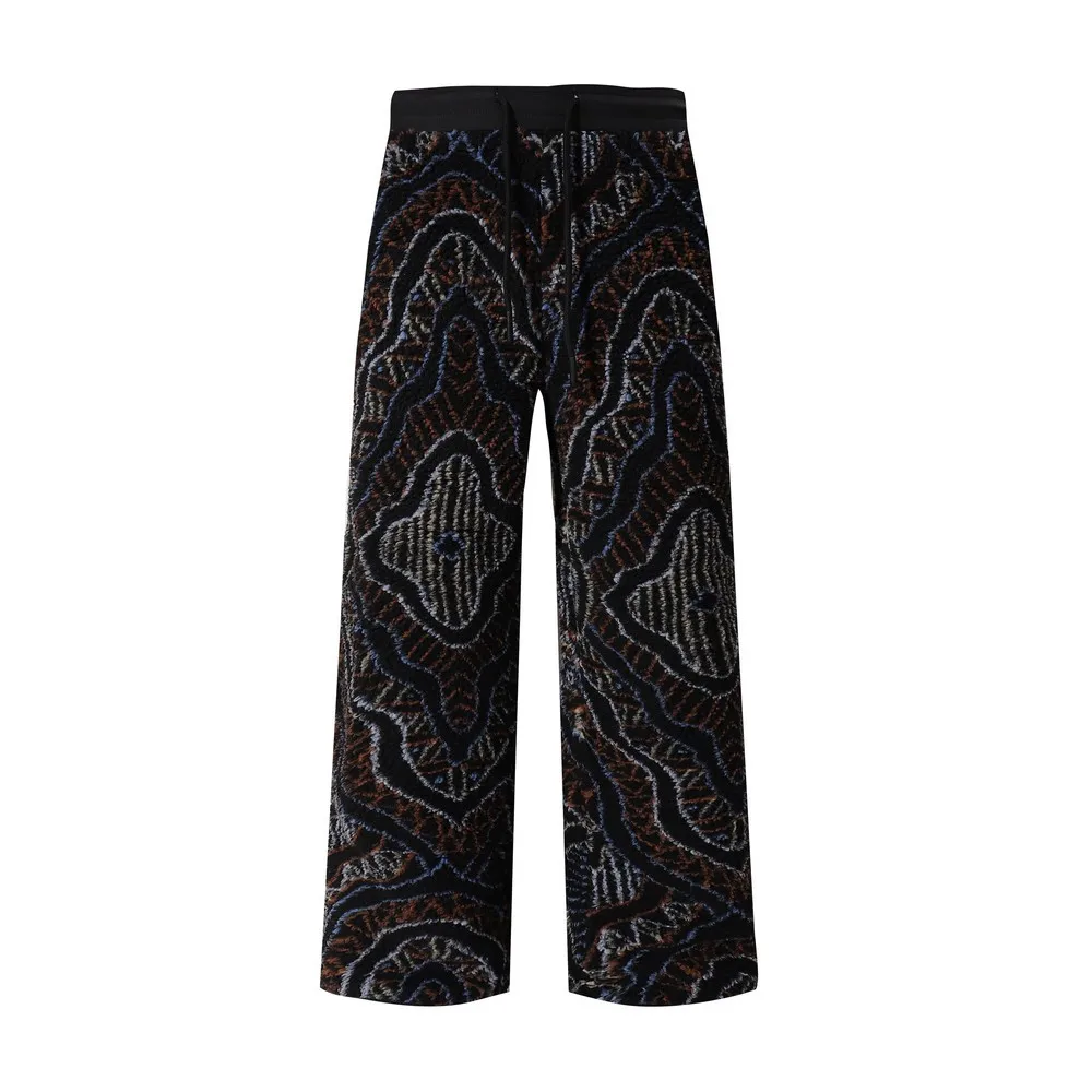 

Retro Distressed Drawstring Elastic Waist Wide Leg SweatPants Trousers for Women Men Streetwear Winter Spring Trends Pants