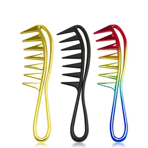 Pente largo de dente grande para cabeleireiro, pente alisador, cabeça de óleo doméstica, homens e mulheres, pente oco, acessórios para barbeiro, novo 9 principais vendas escovas colgate - №9