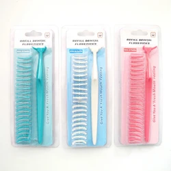 Replaceable 20pcs Dental Flosser Dental Floss Picks with handle Clean Between Teeth Interdental Brush Oral Care Toothpick