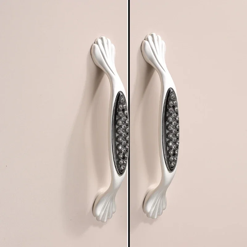 

Modern Cabinet Door Handle With Diamond Zinc Alloy Kitchen Cupboard Dresser Drawer Knobs Door Handles Wardrobe Cabinet Pulls