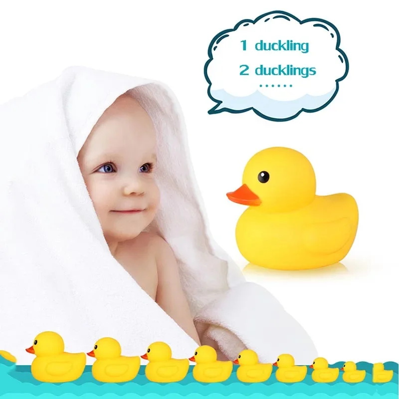 

1 Pcs Big Yellow Duck Bath Bathroom Glue Pinching Called Sound Children Splashing Little Yellow Duck Toy Pool Toys Super Soaker