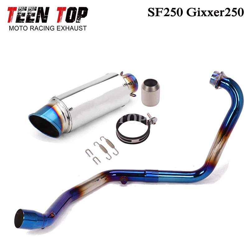 For SUZUKI Exhaust SF250 Gixxer250 Exhaust 51mm Stainless Steel Motorcycle Exhaust Muffler SF250 Exhaust System Motor Accessorie