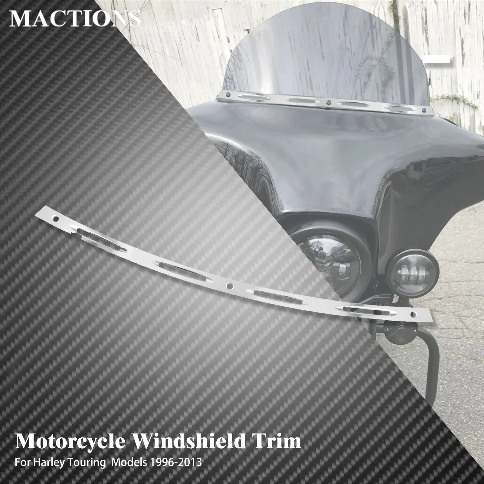 

Windshield Trim Motorcycle Windscreen Plated Chrome CNC For Harley Touring Street Electra Glide Trike Glide FLHTK FLHT 1996-2013