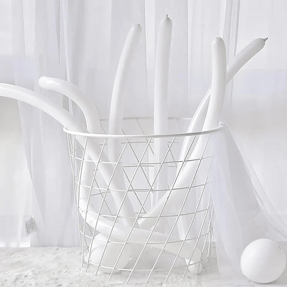 100 قطعة بالونات سوداء بيضاء طويلة وسميكة بالونات ملتوية مناسبة لتزيين حفلات أعياد الميلاد موديل الهالوين