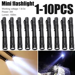 Mini LED Flashlight waterproof Portable Pen Light Emergency Lighting Camping Lamp Outdoor Tool Clip Pocket Torch Lamp Flashlight