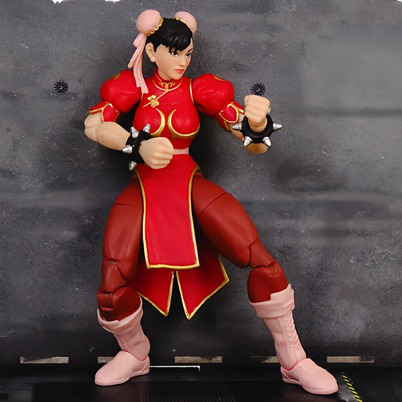 New Jada Chunli Action Figure Ultra Street Fighter Ii The Final Challengers Anime Figure Red Blue Collection Model Birthday Toys