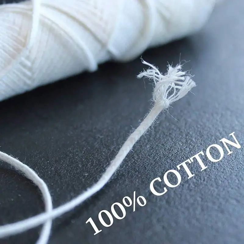 1 Roll Candle Cotton Wicks +100pcs Metal Candle Wick Sustainer Tabs For Handmade Candle DIY Craft Making Kit Set Accessories ﻿ - 5