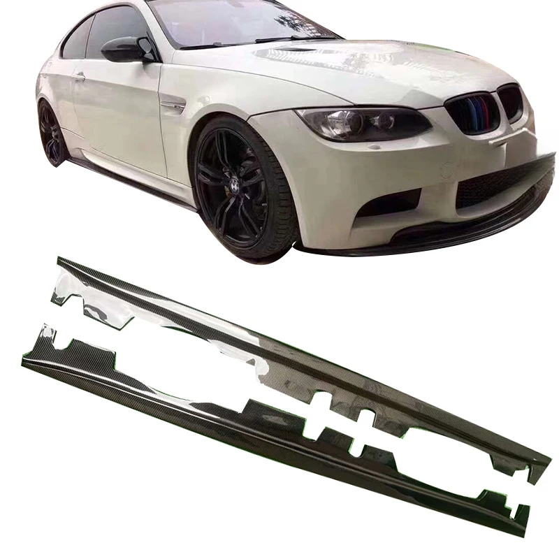 High Quality Ex Style Carbon Fiber Aerodynamic Extended Side Skirts Exterior Trim Fits 3 Series E92 E93 M3 Coupe view 3