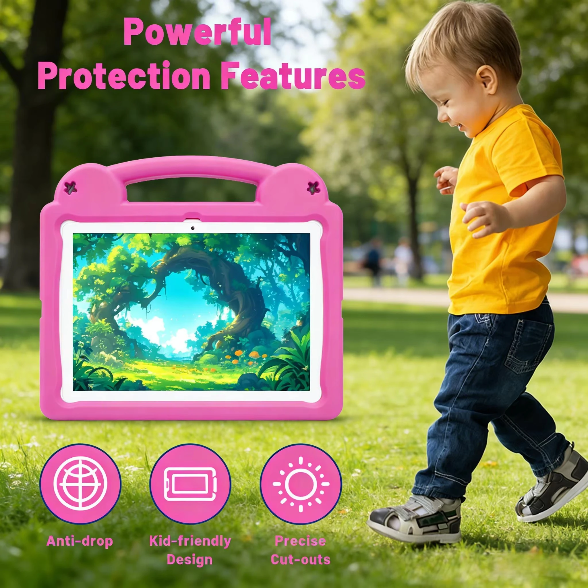 Paitanry 10.1 Inch Kids Tablet 8GB(4+4 Expand) RAM 64GB ROM CPU A523 2.0GHZ 5000Mah Octa-Core Learning Education Children Tablet