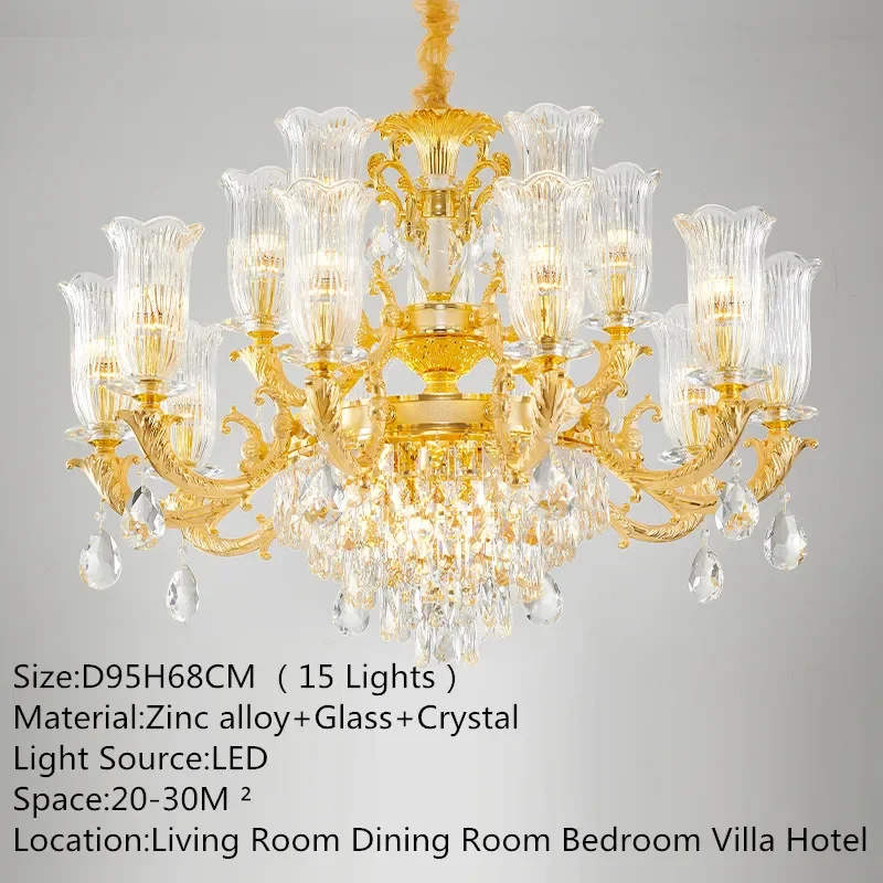 FAIRY Contemporary Luxury Crystal Pendent Lamp European Living Room Restaurant Bedroom Villa Hotel Duplex Staircase Chandelier