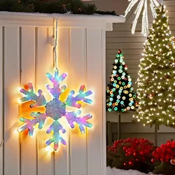 Smart Led Christmas Snowflake Lights DIY Window Light Outdoor Wall Xmas Music Sync Chasing Effect App Large Snowflake Decor Lamp