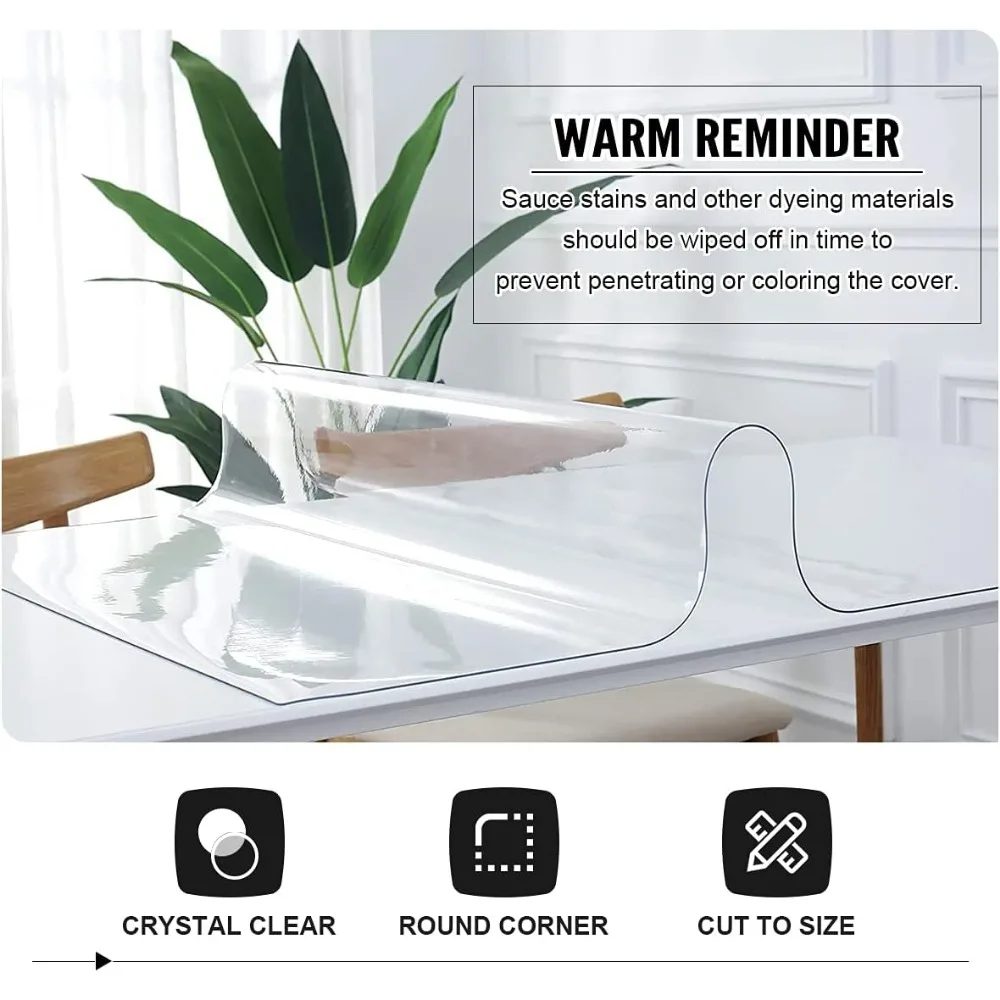 Plastic Table Cover, Transparent Table Mat, Coffee Table Protective Mat, Wriplastic Table Cover, Transparent Table Mat
