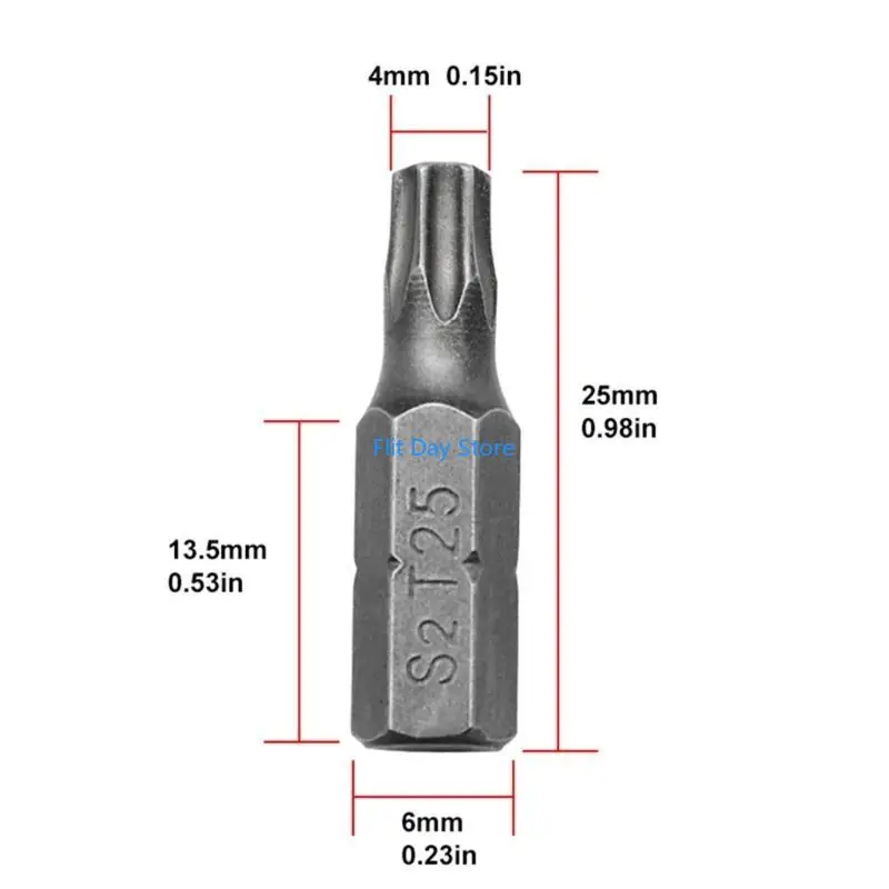 F92C Torx Screwdriver Bit Shank T25 Screw Driver Bit Hand Tools