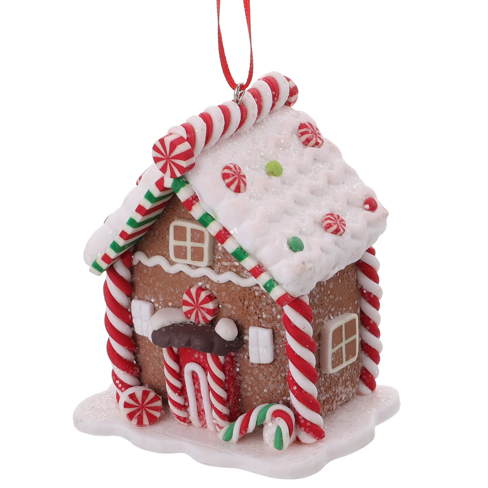 

House Shape Christmas Resin Ornament Hanging Pendant Xmas Tree Decoration Creative Xmas Hanging Christmas Decors