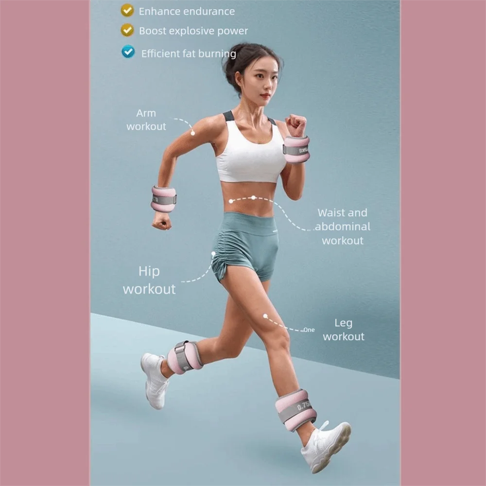 كيس رمل مرجح مسامي رمل ناعم 360 درجة ° حزام ساق قابل للتعديل، أشرطة مريحة قابلة للتعديل، أوزان الكاحل للمعصم #2