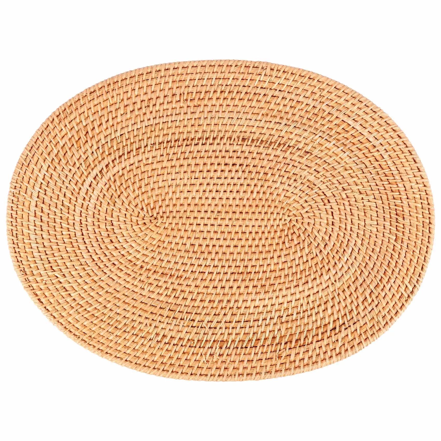 Oval Rattan Placemat,Natural Rattan Hand-Woven,Tea Ceremony Accessories,Suitable for Dining Room, Kitchen,Living Room