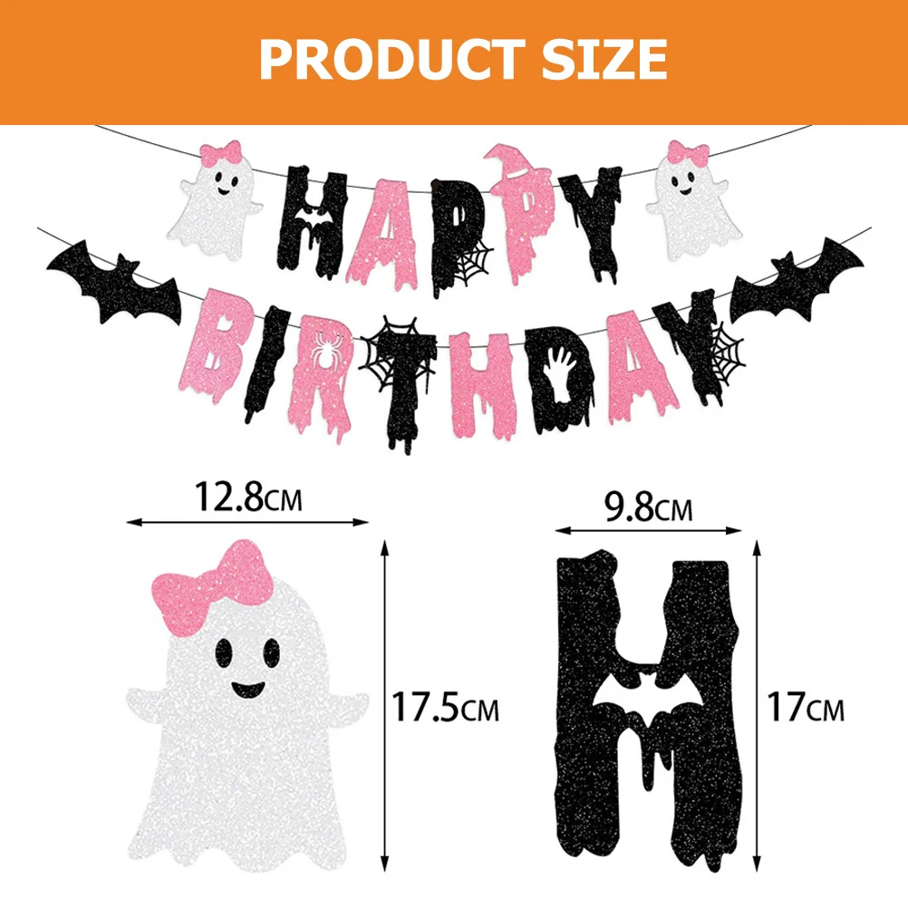 

1Set Ghost Theme Bunting Premium Halloween Birthday Party Decoration for Fun Lasting Memories Intensive Atmosphere