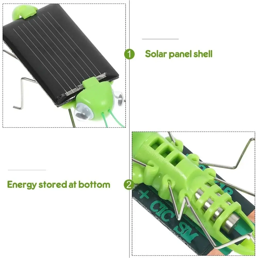 Solar Powered Solar Grasshopper Cockroach Grasshopper Science Education Multi-Foot Worm No Batteries Simulation Insect Gift