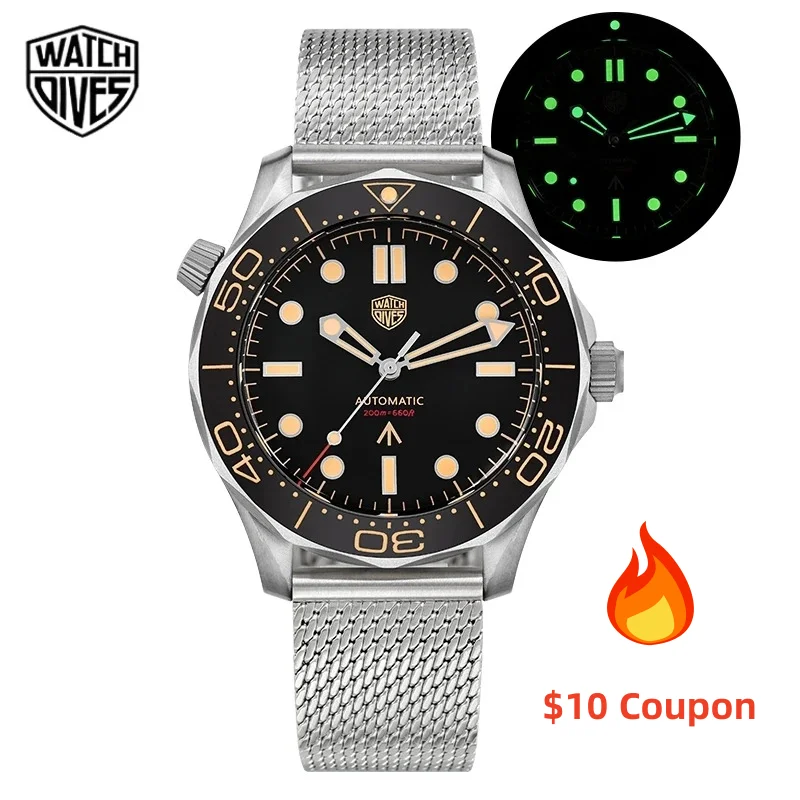 

Watchdives WD007 NTTD Titanium Dive Watch NH35 Automatic Domed Sapphire Crystal C3 Super Luminous 100m Waterproof Wristwatch