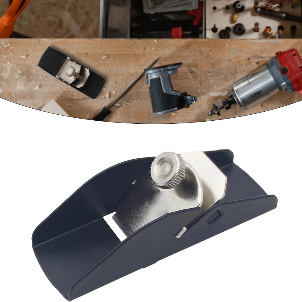 DIY Hand Planer Wood Trimming Tool DIY Projects Nickel-plated Finish Steel Blade Sturdy Materials Black Bottom
