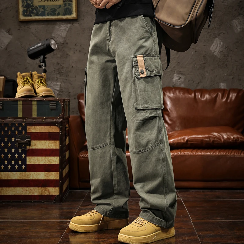 

Американские утепленные мужские рабочие брюки на флисовой подкладке, свободные прямые повседневные брюки, осенне-зимние, новые, в стиле милитари
