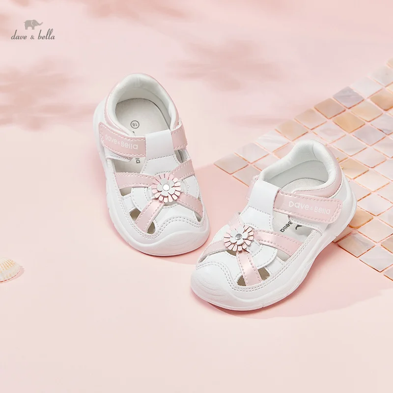 Dave Bella Pink Sandals Newborn Infant Baby Boys Shoes 0-18M Toddler Summer Sandals Rubber Sole Non-slip Shoes DB2241276