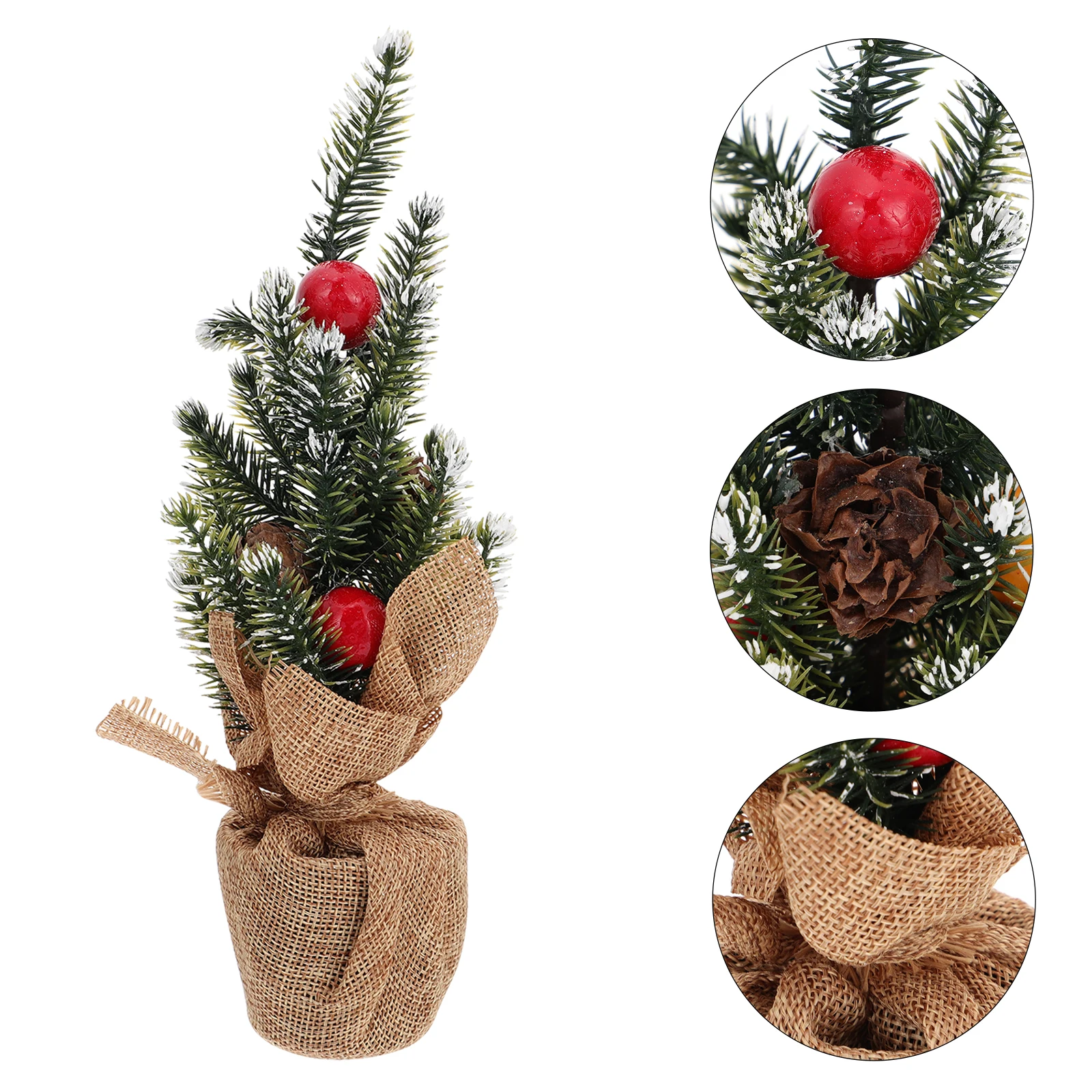 

Christmas Tree Bonsai Decor Artificial Xmas Adornment Desktop Layout Props Unique Long Lasting Party Holiday