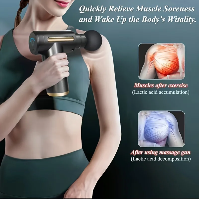 

Rechargeable Deep Tissue Massage Gun Athlete’s Portable Choice for Full-Body Relief, USB Charging with Dual Batteries