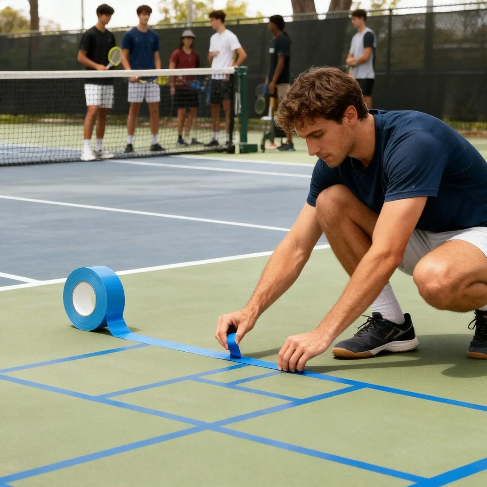 

Лента Pickleball 0,16x164 фута, гибкие временные линии, маркеры Pickleball Court для тенниса, уличного гольфа, бадминтона в помещении