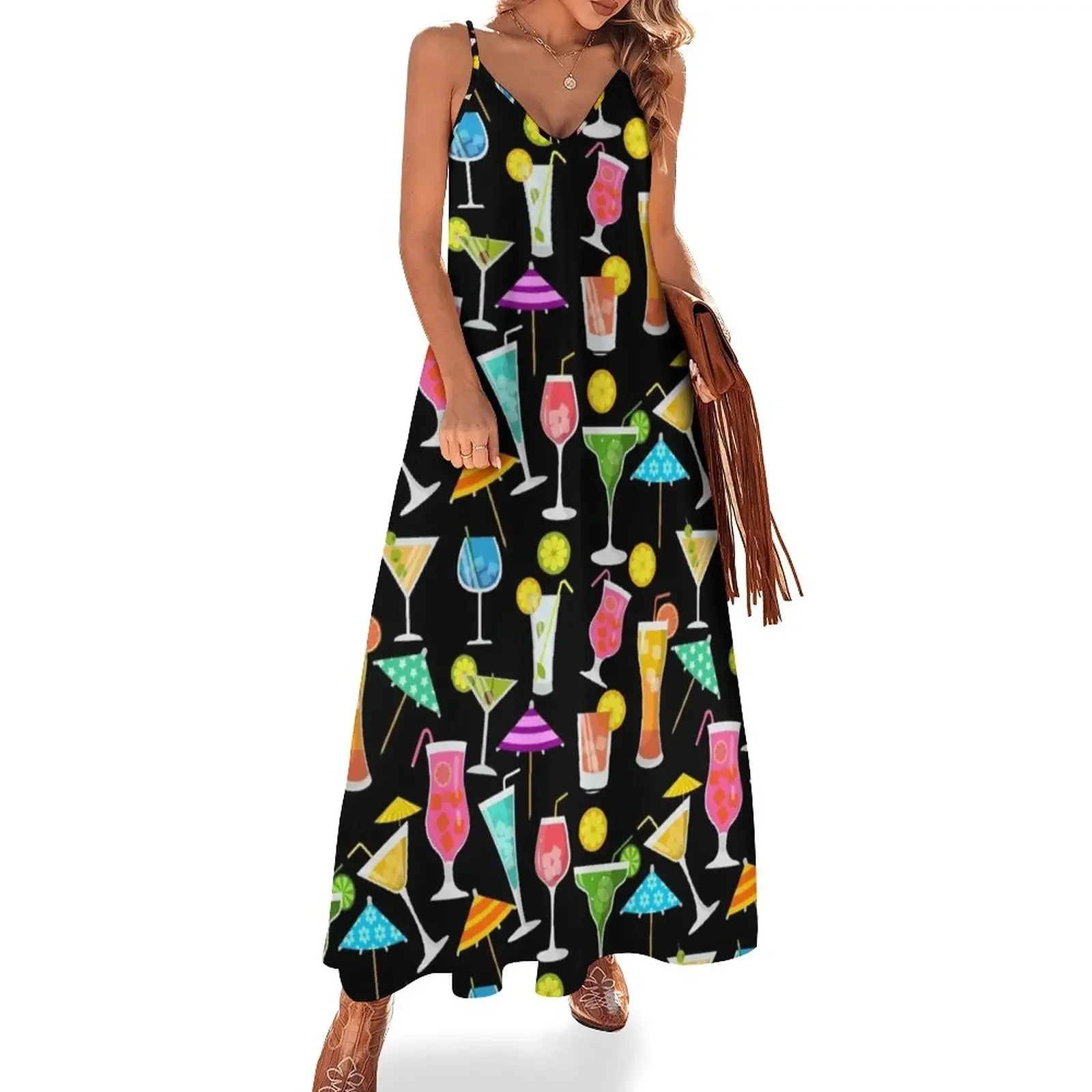 Cocktail Happy Hour Party Time Pattern Sleeveless Dress Women's dress sexy dress for women