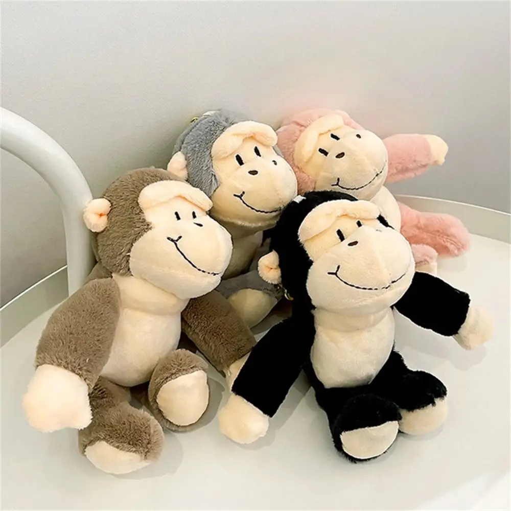 الحيوانات المحشوة سلسلة المفاتيح القرد أفخم دمية لينة الفراء قرد حلقة رئيسية حامل المفاتيح Kawaii Orangutan ألعاب من نسيج مخملي على ظهره الديكور