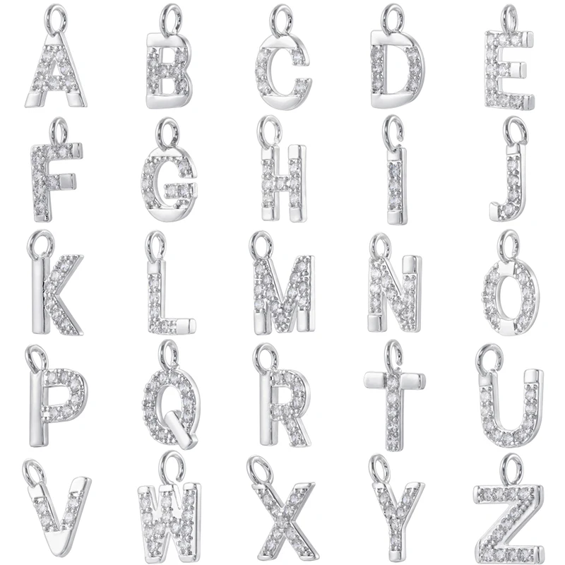 

ZHUKOU New Copper Metal Letter Pendant Charm Letter Jewellery for Necklaces & Bracelets 18K Gold-Plated DIY Jewellery:VD2132