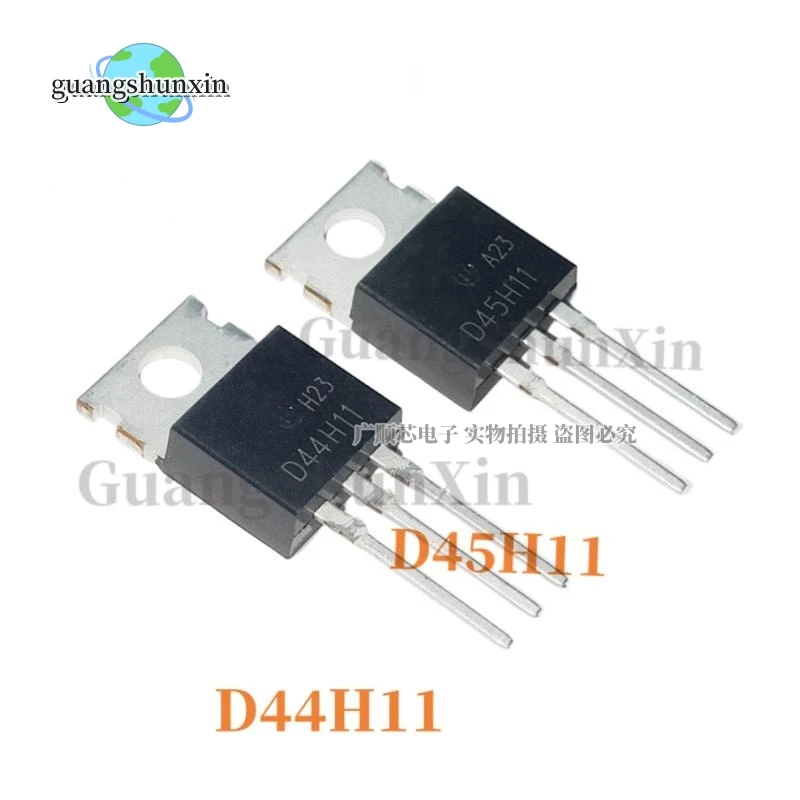 10PCS 45H11G D44H11G Inline PNP Transistor TO220 D45H11 D44H11 TO252 MJD44H11G MJD45H11G