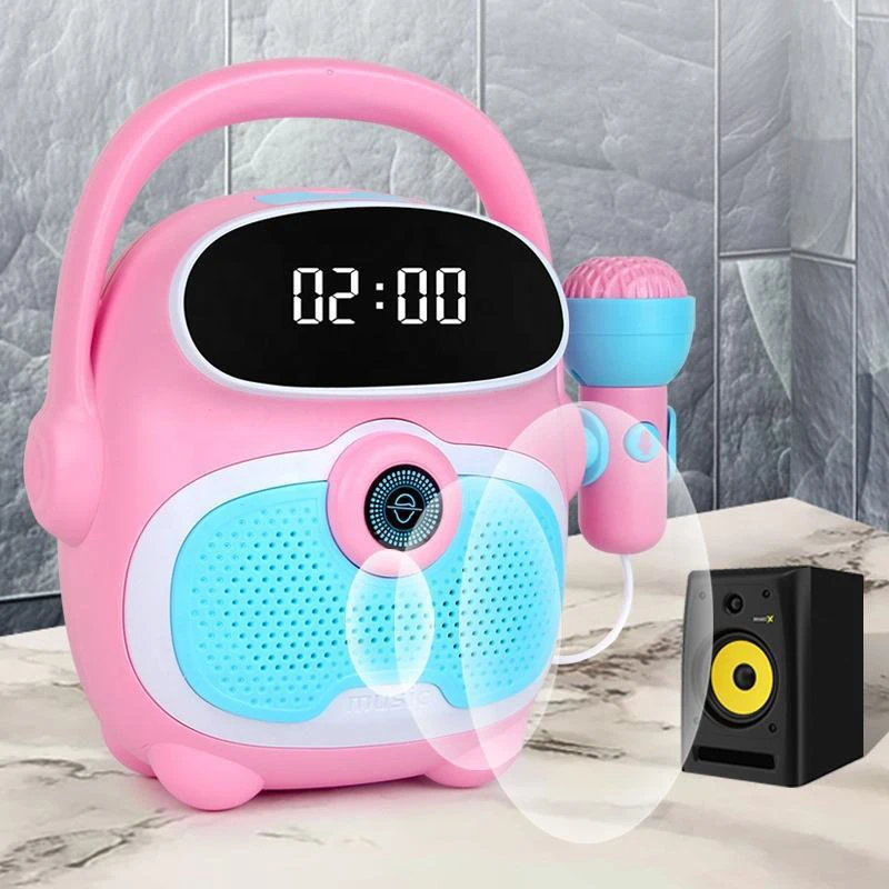 Micrófono, máquina de Karaoke, instrumento musical, juguetes, reconocimiento facial, reproductor de música para niños, juguete, altavoz portátil para niños y niñas