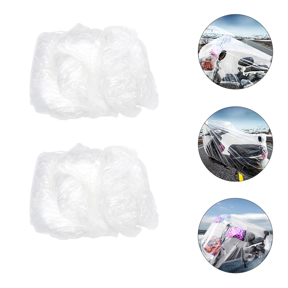 

2pcs Motorcycle Cover Disposable Waterproof Dustproof Portable Lightweight Bike Covers Outdoor Rainproof Scooter Protective
