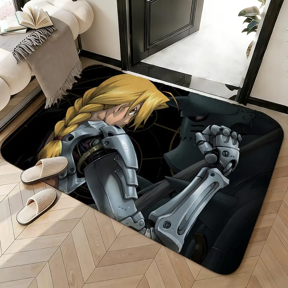 Soft Absorbent Non-Slip Rug Anime Fullmetal Alchemist Floor Mat Home Decor Doormat Bedroom Floor Mat Shower Carpet